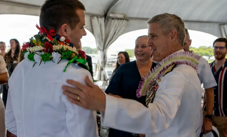 Adm. Steve Koehler at U.S. Pacific Fleet commissioning ceremony.