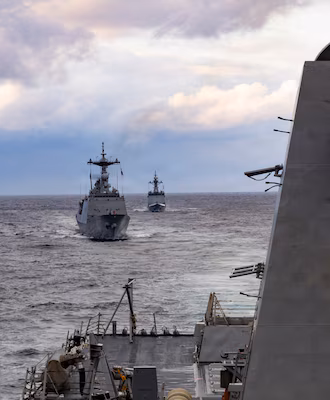 U.S., Republic of Korea naval ships during maritime counter special operations forces exercise.