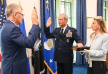 Gen. Wilsbach sworn in as Air Force chief during ceremony.