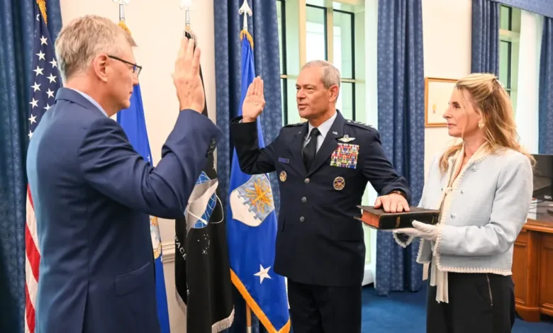 Gen. Wilsbach sworn in as Air Force chief during ceremony.