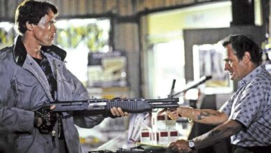 Arnold Schwarzenegger buys a SPAS 12 shotgun in The Terminator.