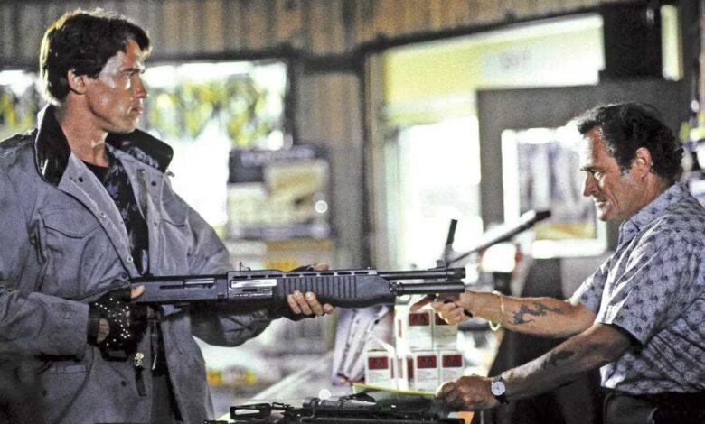 Arnold Schwarzenegger buys a SPAS 12 shotgun in The Terminator.