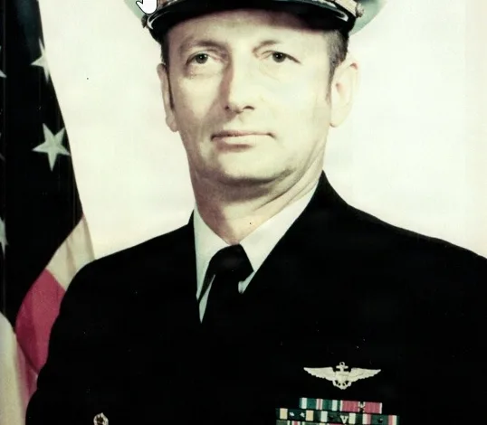 Capt. Edward V. Laney, Jr., in US Navy uniform with medals, at NAS Patuxent River.