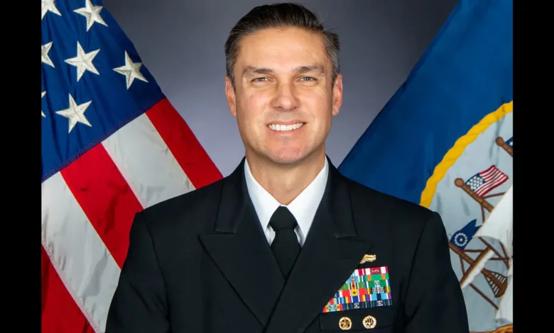 Official portrait of Cmdr. Ryan Bernacchi, former Naval Academy Commandant.