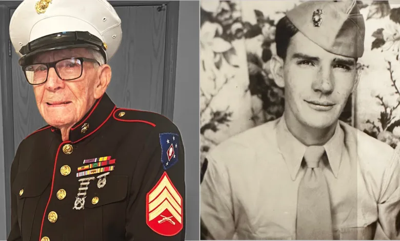 Marine Raider then and now: A 100-year-old finally promoted to sergeant.