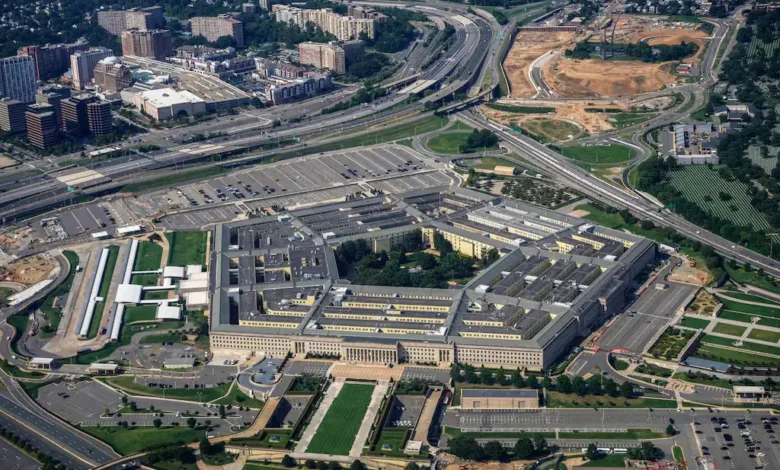 Aerial view of the Pentagon, headquarters of the U.S. Department of Defense.