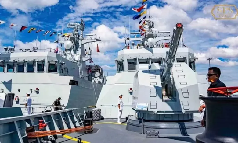 Cambodian naval ships on display. US lifts arms embargo after resuming military exercises.