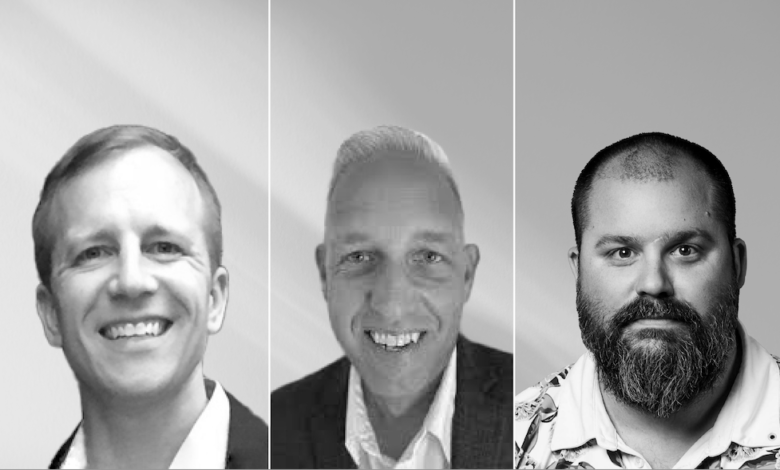 Three headshots of individuals involved in DevSecOps and software deployment.