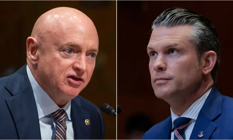 Split image: Mark Kelly, US Senator, and Dan Crenshaw, US Representative.