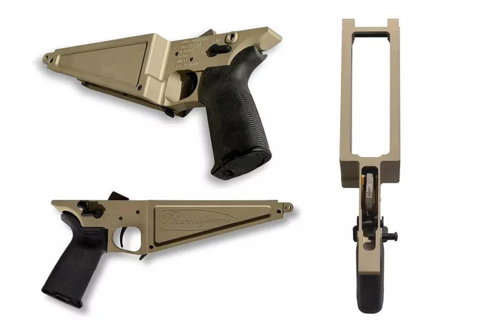 Auto-Ordnance Thompson TAO50 .50 BMG rifle lower receiver in tan.