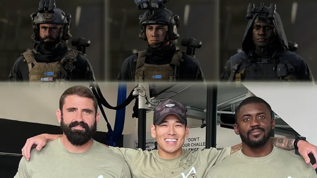 Call of Duty Modern Warfare operators and real-life actors.
