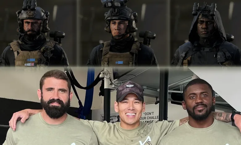 Call of Duty Modern Warfare operators and real-life actors.